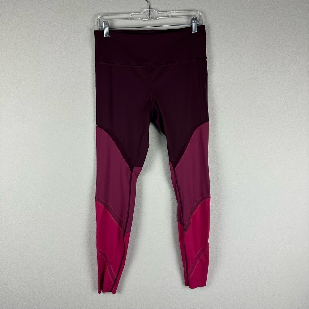 Lululemon Dark Adobe Blush Berry Pink Colour Me Ombre Athletic Tights Size 10
